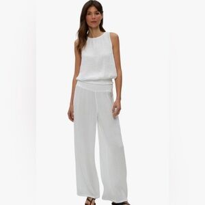 Michael Stars White Susie Gauze Pant, NWT